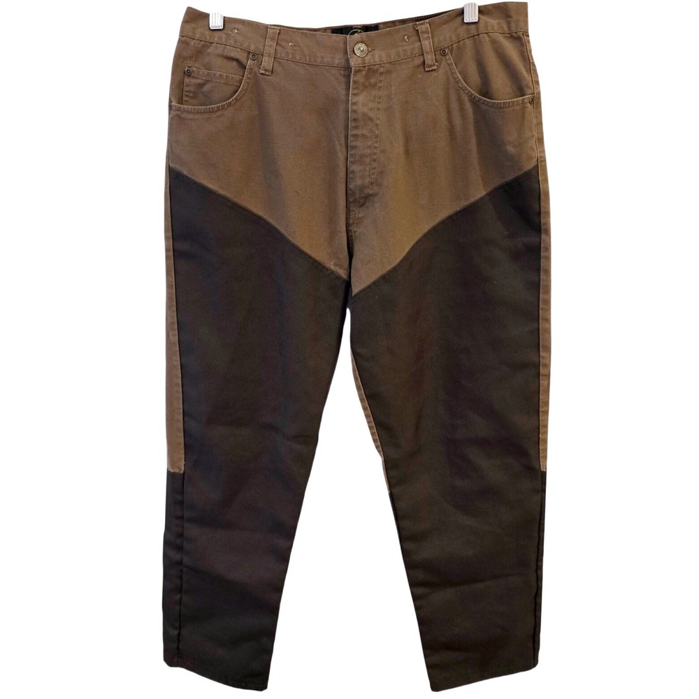 RedHead Men's Heavy Canvas Utility Work Pants 34x32 Brown Reinforced Double Knee